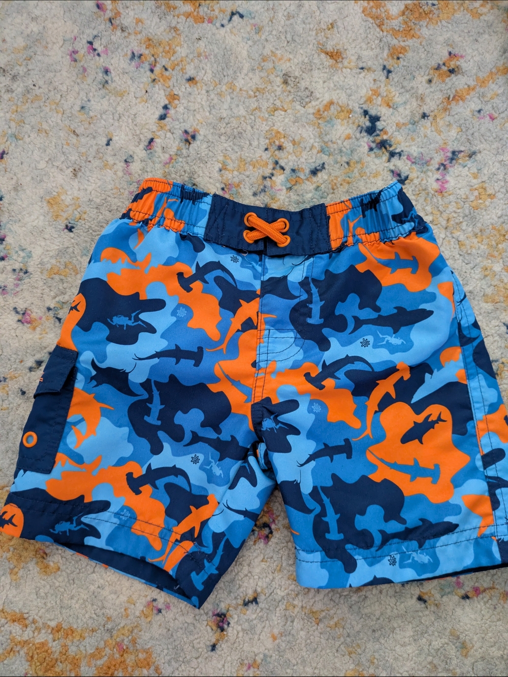 UV Skinz Camp Shark Print Swim Trunks